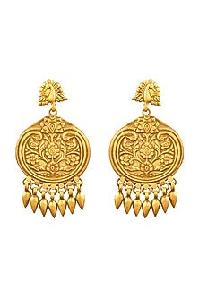 Gold Plated Peacock Chandbali Earrings