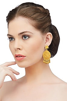 Gold Plated Peacock Chandbali Earrings
