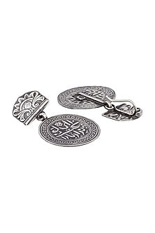 Silver Finish Coin Dangler Earrings