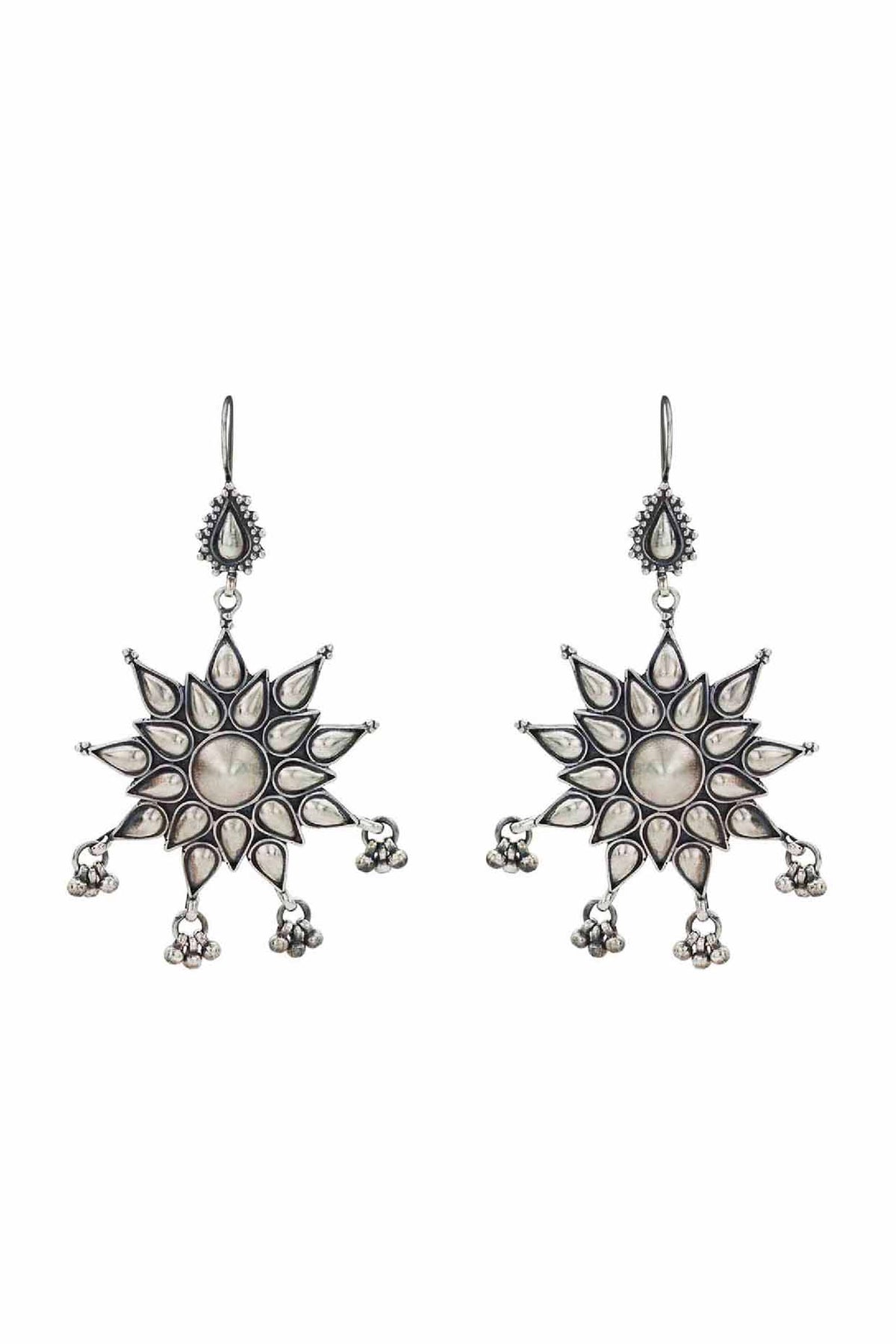 White Finish Star Earrings