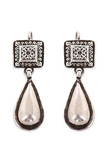 White Finish Earrings