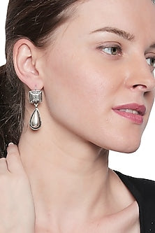 White Finish Earrings