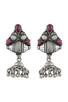 White Finish Jhumka Earrings