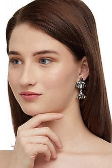 White Finish Jhumka Earrings
