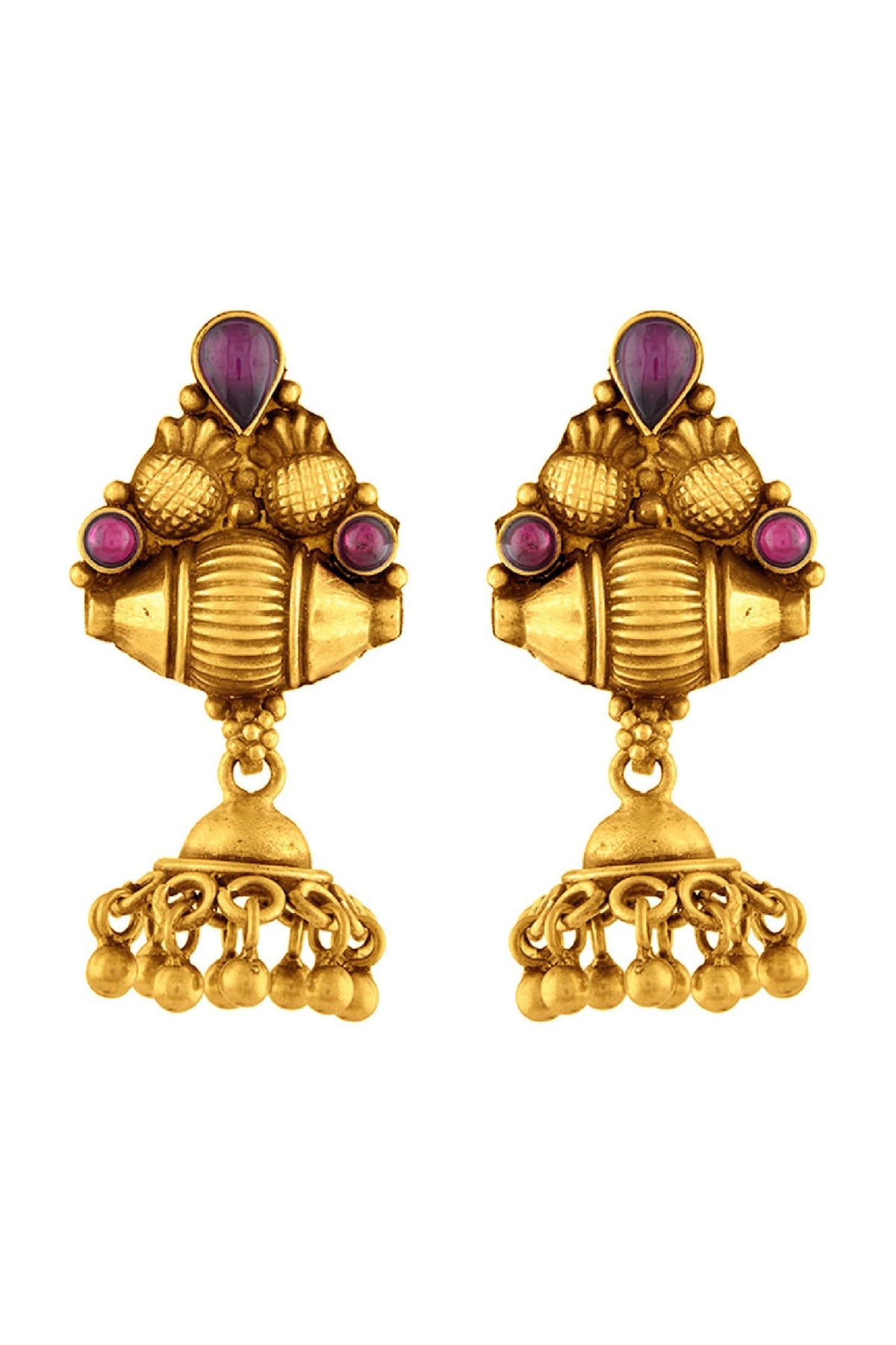 Gold Finish Jhumka Earrings