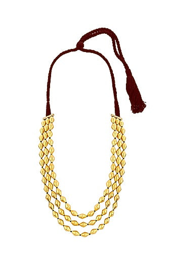 Gold Plated Dholki Beaded Necklace