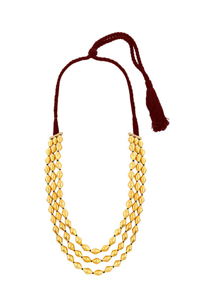Gold Plated Dholki Beaded Necklace