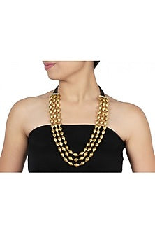Gold Plated Dholki Beaded Necklace