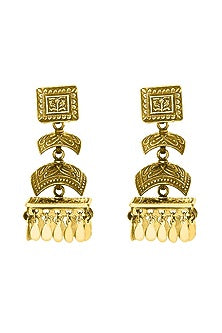 Gold Plated Earrings With Bird Motifs In Sterling Silver