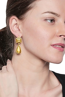Gold Plated Teardrop Earrings In Sterling Silver