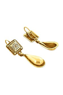 Gold Plated Teardrop Earrings In Sterling Silver