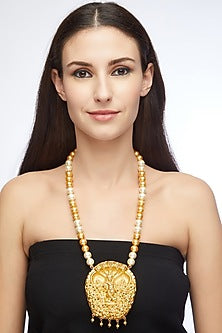 Gold Plated Pendant Necklace In Sterling Silver