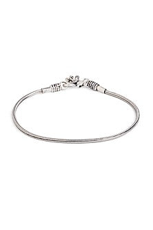 Silver Finish Beaded Anklet In Sterling Silver