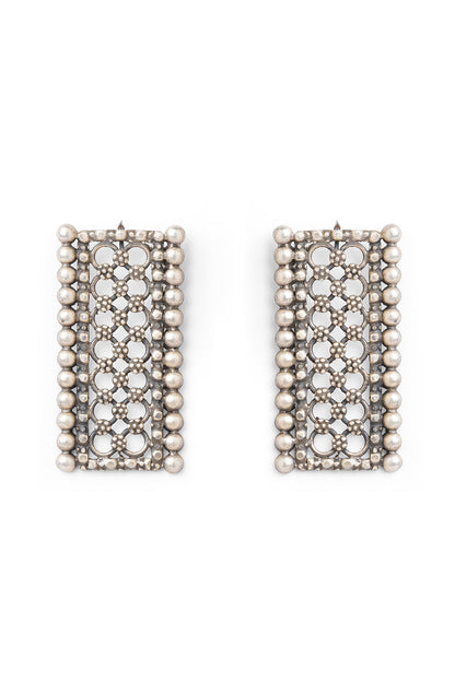 Silver Finish Floral Dangler Earrings In Sterling Silver