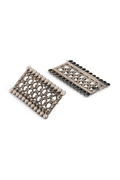 Silver Finish Floral Dangler Earrings In Sterling Silver