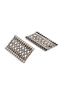 Silver Finish Floral Dangler Earrings In Sterling Silver