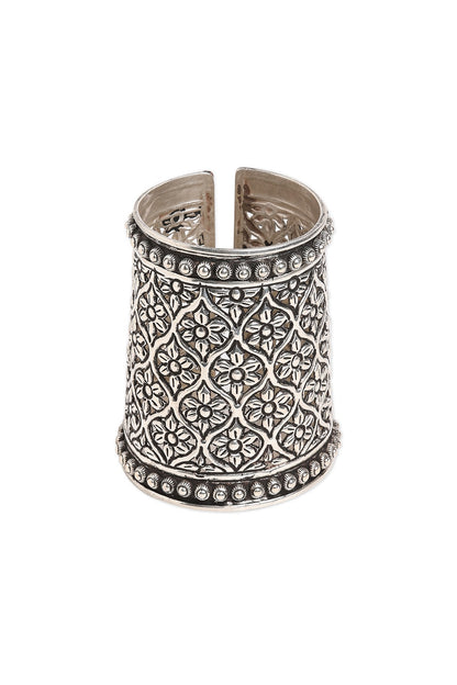 Silver Finish Cuff Bangle In Sterling Silver