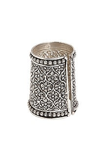 Silver Finish Cuff Bangle In Sterling Silver