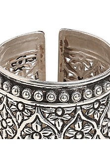 Silver Finish Cuff Bangle In Sterling Silver