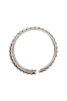 Silver Finish Cuff Bangle In Sterling Silver