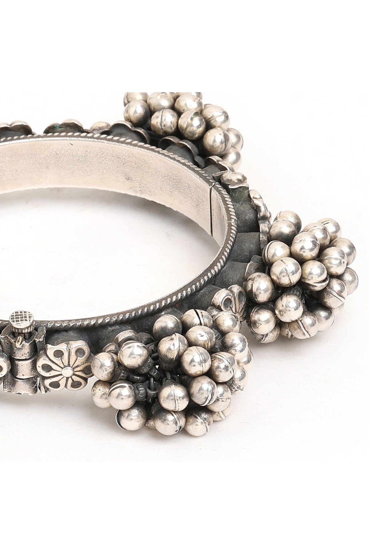 Silver Finish Ghungroo Bangle In Sterling Silver