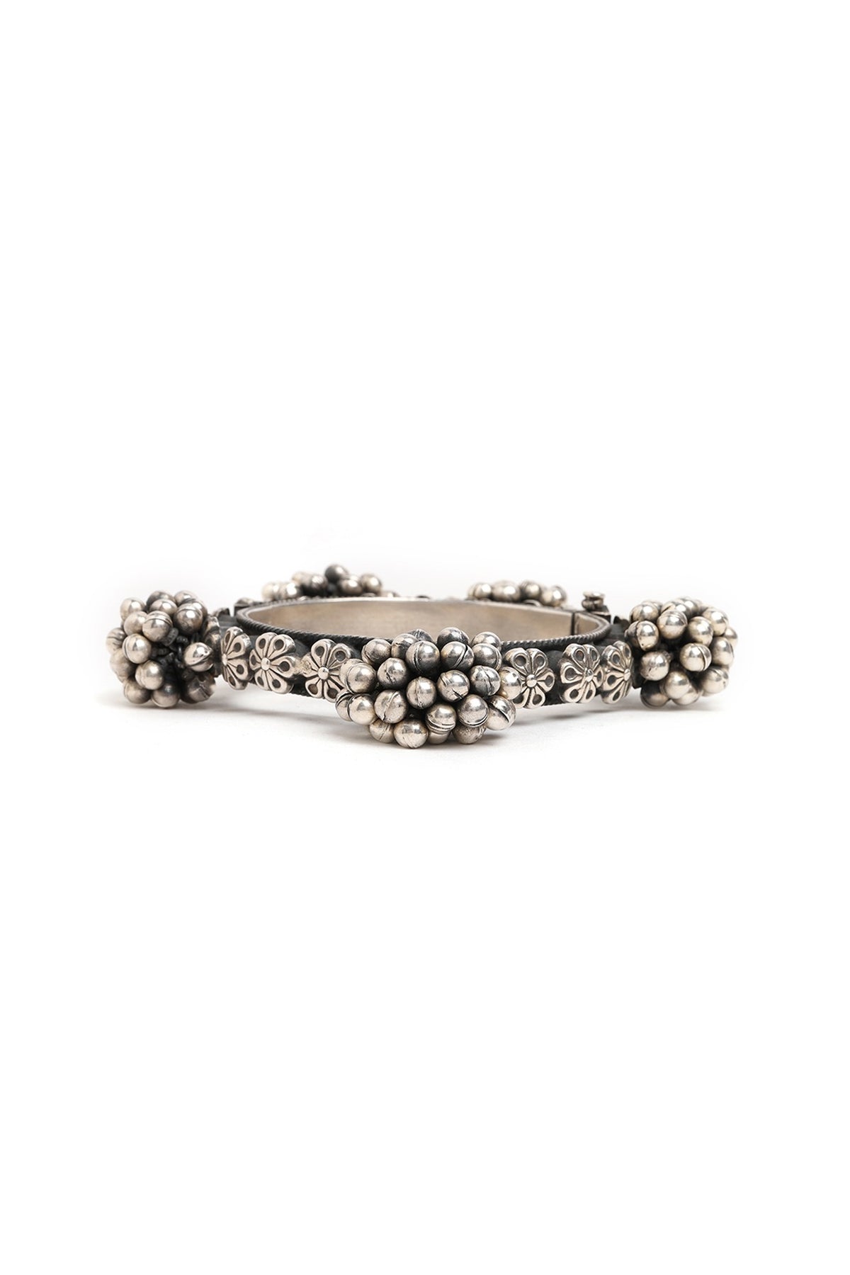 Silver Finish Ghungroo Bangle In Sterling Silver
