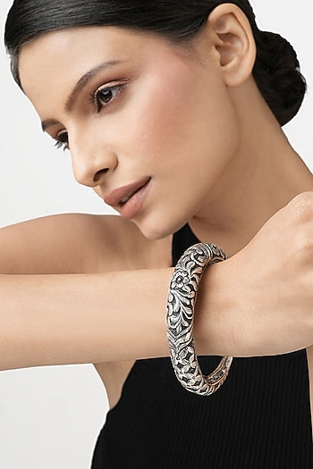 Silver Finish Kada In Sterling Silver