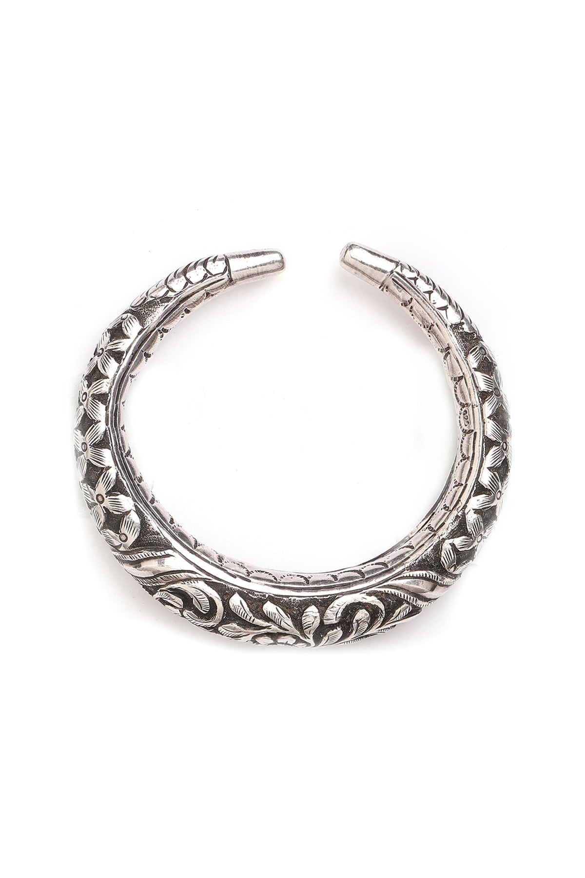 Silver Finish Kada In Sterling Silver