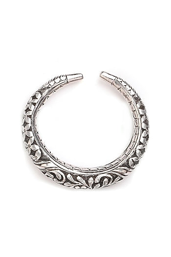 Silver Finish Kada In Sterling Silver