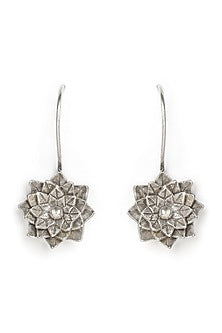 Oxidized Finish Handcrafted Dangler Earrings In Sterling Silver