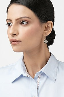 Oxidized Finish Handcrafted Dangler Earrings In Sterling Silver