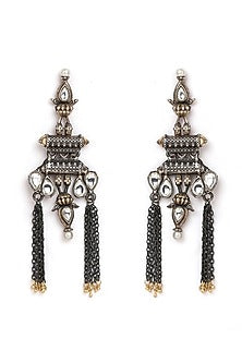 Gold Finish Ghungroo Dangler Earrings In Sterling Silver