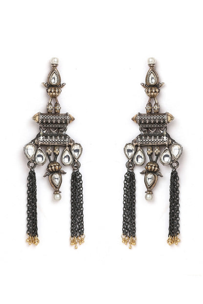 Gold Finish Ghungroo Dangler Earrings In Sterling Silver