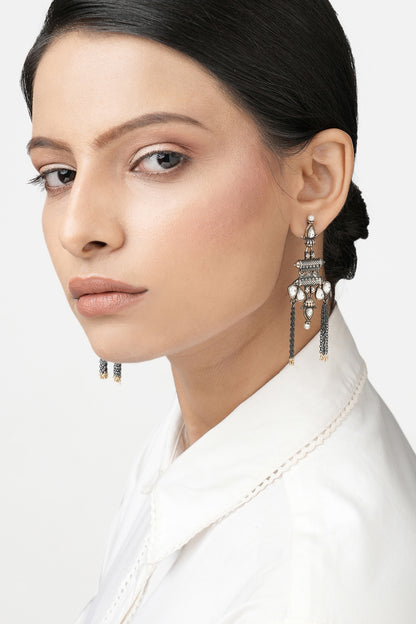 Gold Finish Ghungroo Dangler Earrings In Sterling Silver