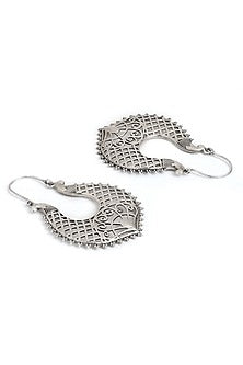 Silver Finish Hoop Earrings In Sterling Silver