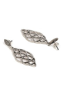 Silver Finish Filigree Dangler Earrings In Sterling Silver