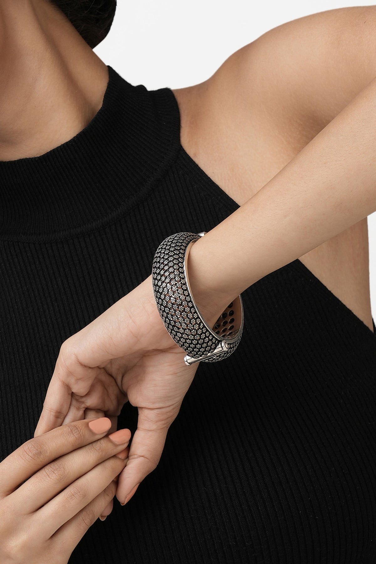 Silver Finish Bangle In Sterling Silver