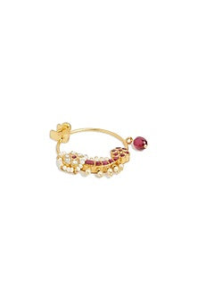 Gold Plated Nose Ring In Sterling Silver