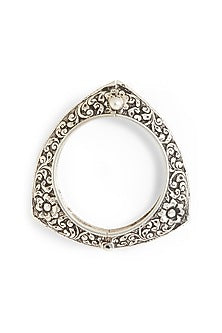 White Finish Bangle In Sterling Silver