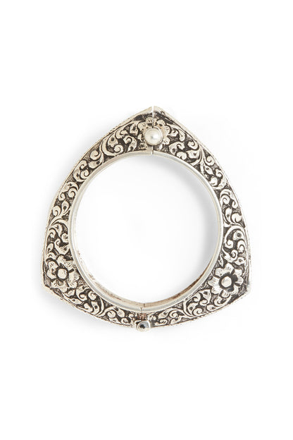 White Finish Bangle In Sterling Silver