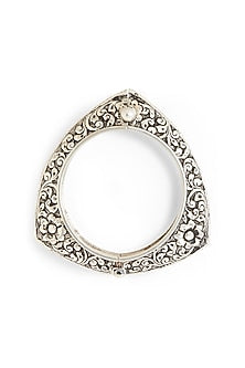 White Finish Bangle In Sterling Silver