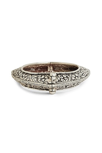 White Finish Bangle In Sterling Silver