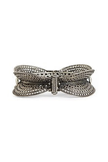 White Finish Kada In Sterling Silver