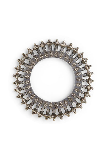 White Finish Kada In Sterling Silver