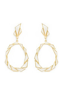Gold Plated Pearl Dangler Earrings In Sterling Silver