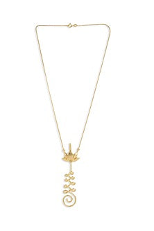 Gold Plated Floral Necklace In Sterling Silver