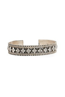 White Finish Openable Cuff In Sterling Silver