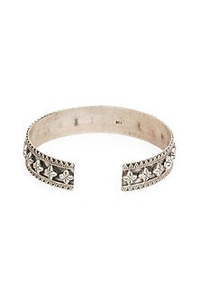 White Finish Openable Cuff In Sterling Silver