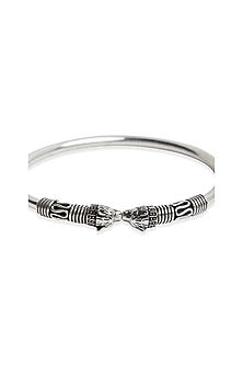 White Finish Cuff In Sterling Silver