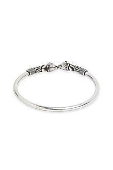 White Finish Cuff In Sterling Silver